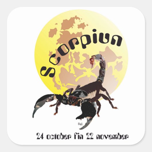 Scorpiun 24 october fin 22 november Aufkleber スクエアシール (正面)