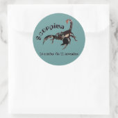 Scorpiun 24 october fin 22 november Aufkleber ラウンドシール (バッグ)