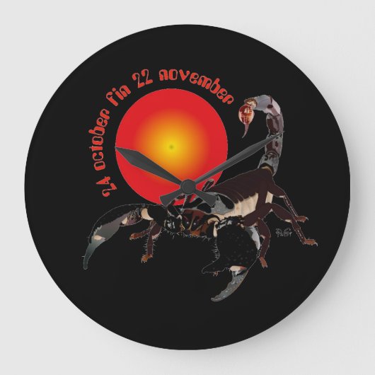 Scorpiun 24 october fin 22 november Uhr ラージ壁時計 (正面)