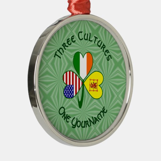 Scot Rampant Irish Flags Shamrock Personalize Text メタルオーナメント (右)