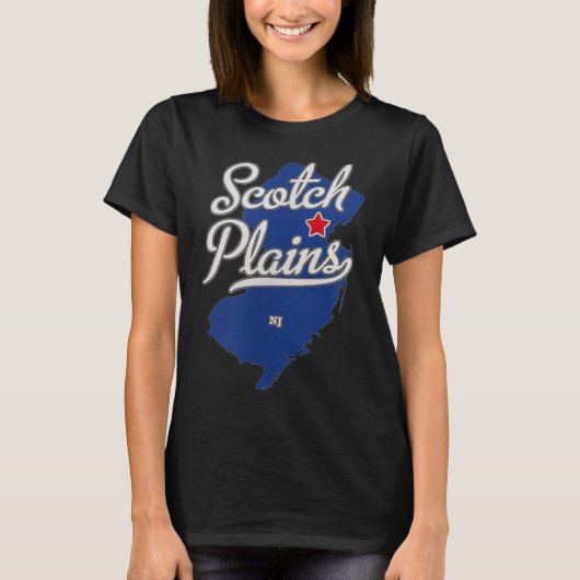 Scotch Plains New Jersey Nj Map Tシャツ (正面)