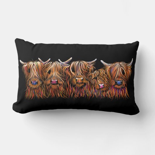 SCoTiSH HigHLaND CoWs ' THe McHaiRY CooS ' ランバークッション (正面)
