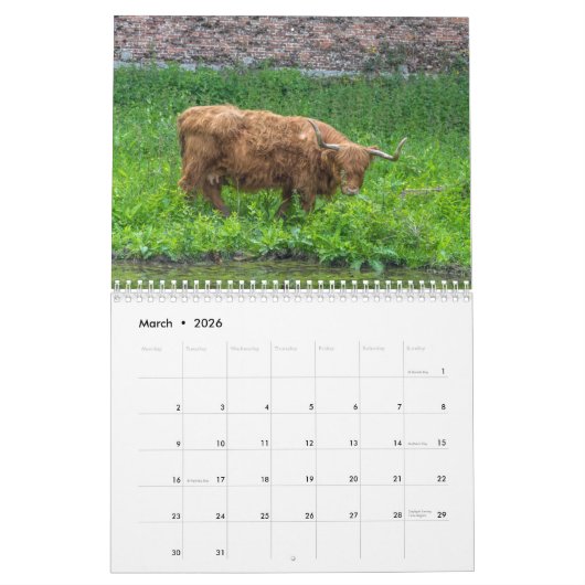 Scotland 2026 calendar カレンダー (3月 2026)