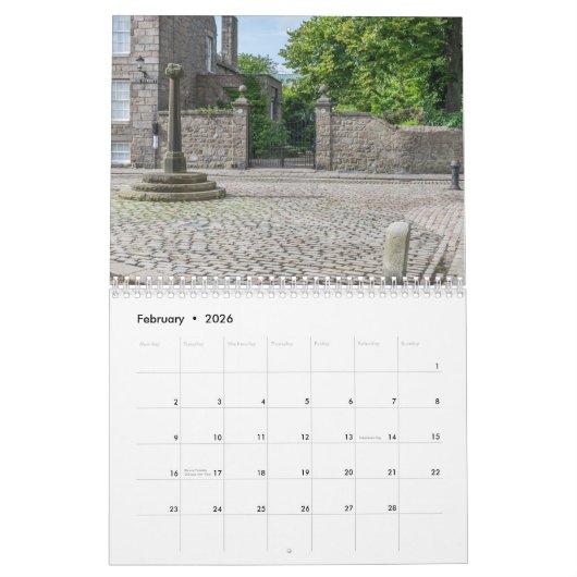 Scotland 2026 calendar カレンダー (2月 2026)