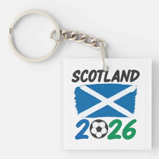 Scotland 2026 Soccer Fan Design / Saltire and Foot キーホルダー (正面)