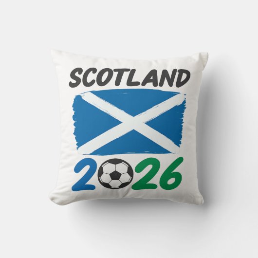 Scotland 2026 Soccer Fan Design / Saltire and Foot クッション (正面)
