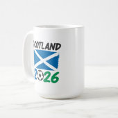 Scotland 2026 Soccer Fan Design / Saltire and Foot コーヒーマグカップ (正面左)
