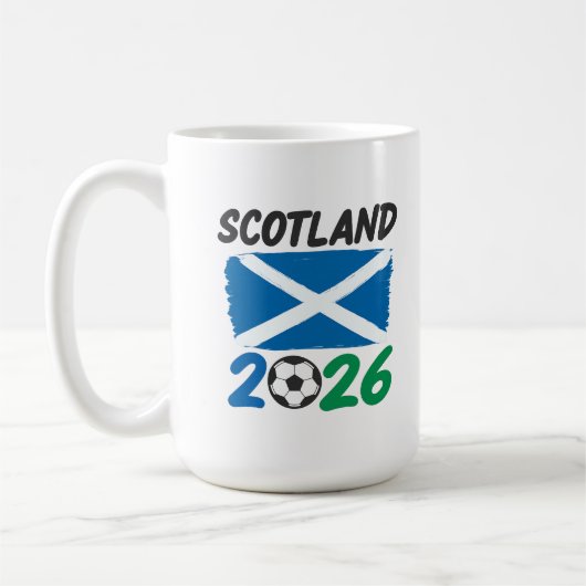 Scotland 2026 Soccer Fan Design / Saltire and Foot コーヒーマグカップ (左)