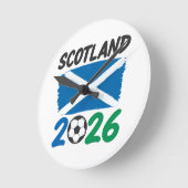 Scotland 2026 Soccer Fan Design / Saltire and Foot ラウンド壁時計 (傾斜)