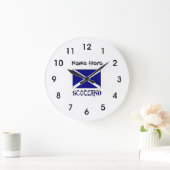 Scotland and Scottish Flag with Your Name Large Cl ラージ壁時計 (ホーム)