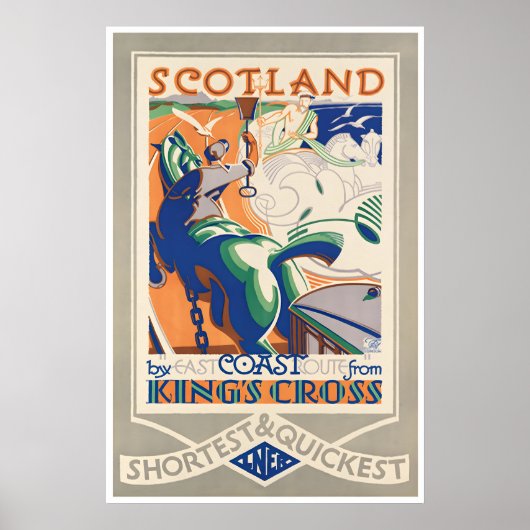 Scotland Art Travel Poster Scottish Print ポスター (正面)