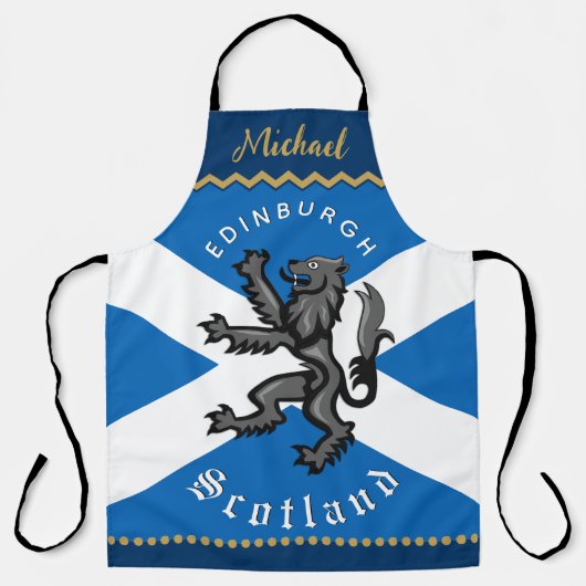 Scotland Chefs Apron, Edinburgh, Scottish Flag エプロン (正面)