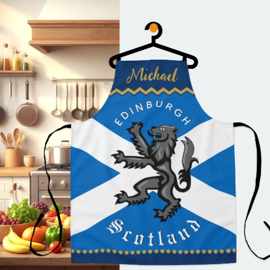 Scotland Chefs Apron, Edinburgh, Scottish Flag エプロン