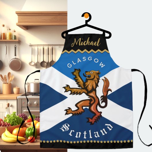 Scotland Chefs Apron, Glasgow, Scottish Flag エプロン