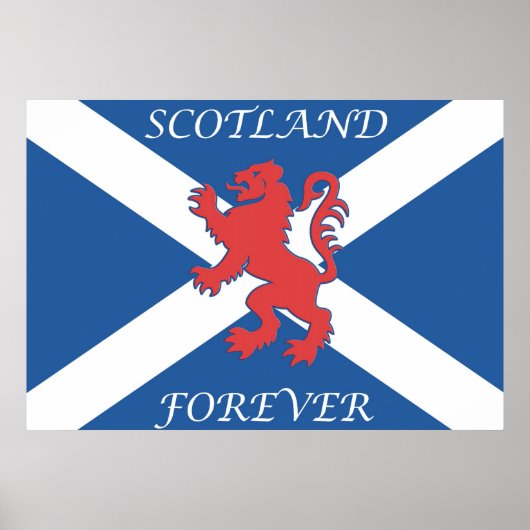 Scotland Forever Lion Rampant Flag ポスター (正面)