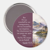 Scotland Highlands Aesthetic, Isaiah 53:5 Bible マグネット (正面/裏面)