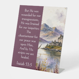 Scotland Highlands Aesthetic, Isaiah 53:5 Bible  台座サイン
