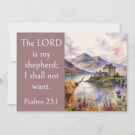 Scotland Highlands Aesthetic, Psalm 23:1 Bible  招待状