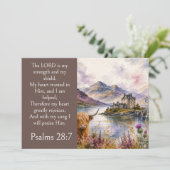 Scotland Highlands Aesthetic, Psalm 28:7 Bible 招待状 (スタンド正面)