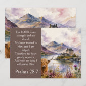 Scotland Highlands Aesthetic, Psalm 28:7 Bible 招待状 (正面/裏面)