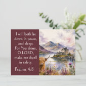 Scotland Highlands Aesthetic, Psalm 4:8 Bible  招待状 (スタンド正面)