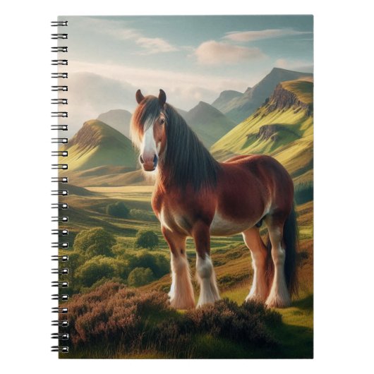 Scotland highlands Clydesdale horse ノートブック (正面)