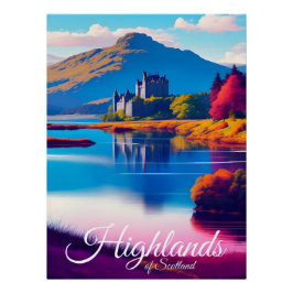 Scotland Highlands Travel Poster ポスター