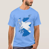 Scotland Rugby Fan Saltire Flag Map Tシャツ (正面)