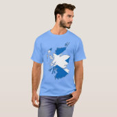 Scotland Rugby Fan Saltire Flag Map Tシャツ (正面フル)