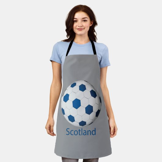 Scotland Soccer エプロン (着用した状態)