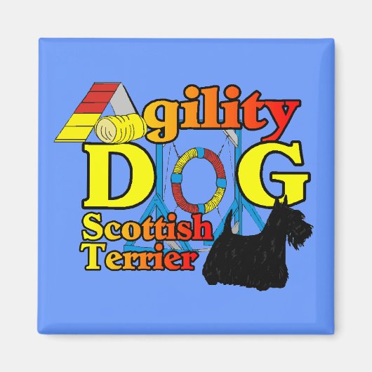 Scotsh_Terrier_Agility マグネット (正面)