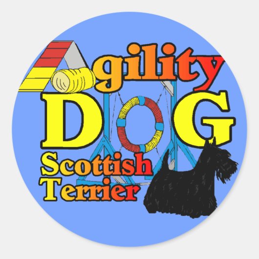 Scotsh_Terrier_Agility ラウンドシール (正面)