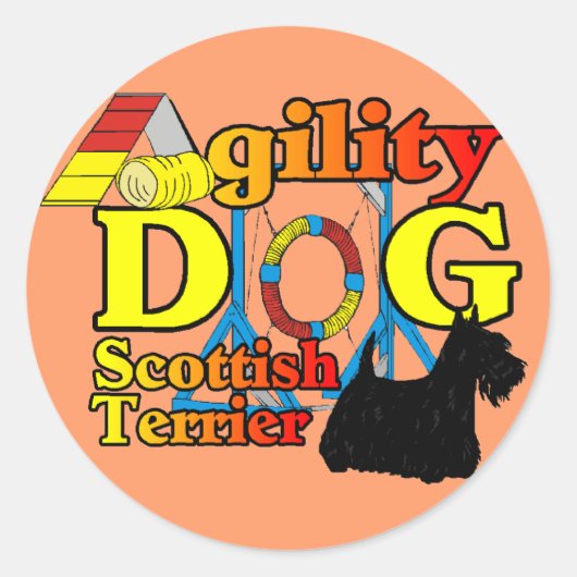 Scotsh_Terrier_Agility ラウンドシール (正面)