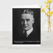 Scott Fitzgerald「愛/始め」引用文贈り物等 カード (黄色い花)