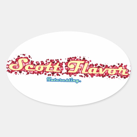 Scott Flavor：興味深いステッカー 楕円形シール (正面)