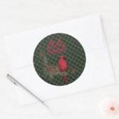 Scott Green Modern Scottish Tartan Christmas ラウンドシール (封筒)