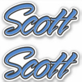 Scott Name blue Aufkleber Sticker Stickerset シール (正面)