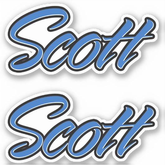 Scott Name blue Aufkleber Sticker Stickerset シール (正面)