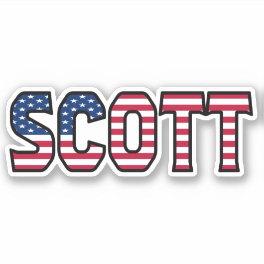 Scott Name Vorname USA Sticker Stickerset シール (正面)