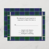 Scott PlaidウェディングRSVPカード 出欠カード (正面/裏面)