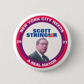 Scott Stringer for NYC Mayor 2021 缶バッジ (正面)