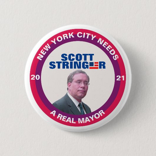 Scott Stringer for NYC Mayor 2021 缶バッジ (正面)