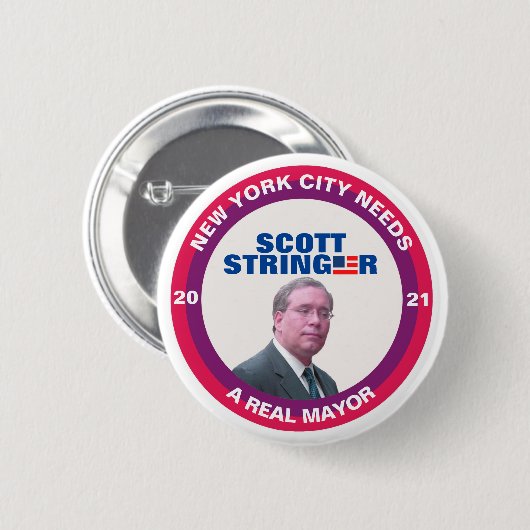 Scott Stringer for NYC Mayor 2021 缶バッジ (正面&裏面)