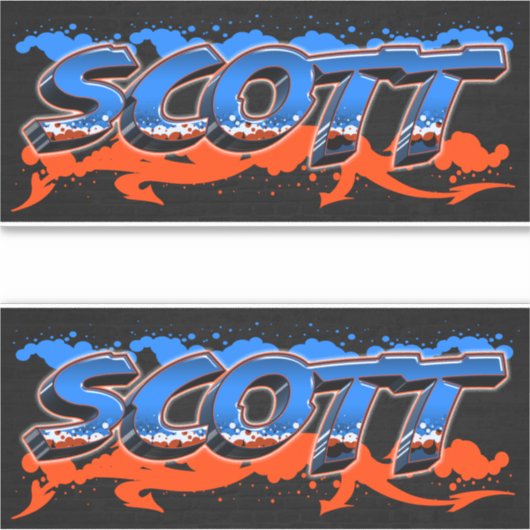 Scott Vorname Name Graffiti Aufkleber Sticker シール (正面)