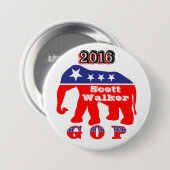 Scott Walker 2016 – 赤、白、青の象 缶バッジ (正面&裏面)