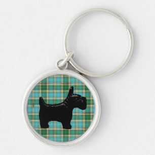 Scotte犬のタータンチェックKeychain キーホルダー