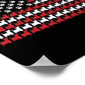 Scottie 4th Of July Dog Paw Print ポスター (角)