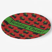 Scottie Dog Holiday Personalized Red Green ペーパープレート (アングル)