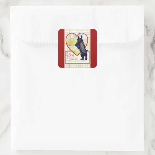 Scottie dog Valentine Scottish Terrier スクエアシール (バッグ)