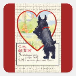 Scottie dog Valentine Scottish Terrier スクエアシール